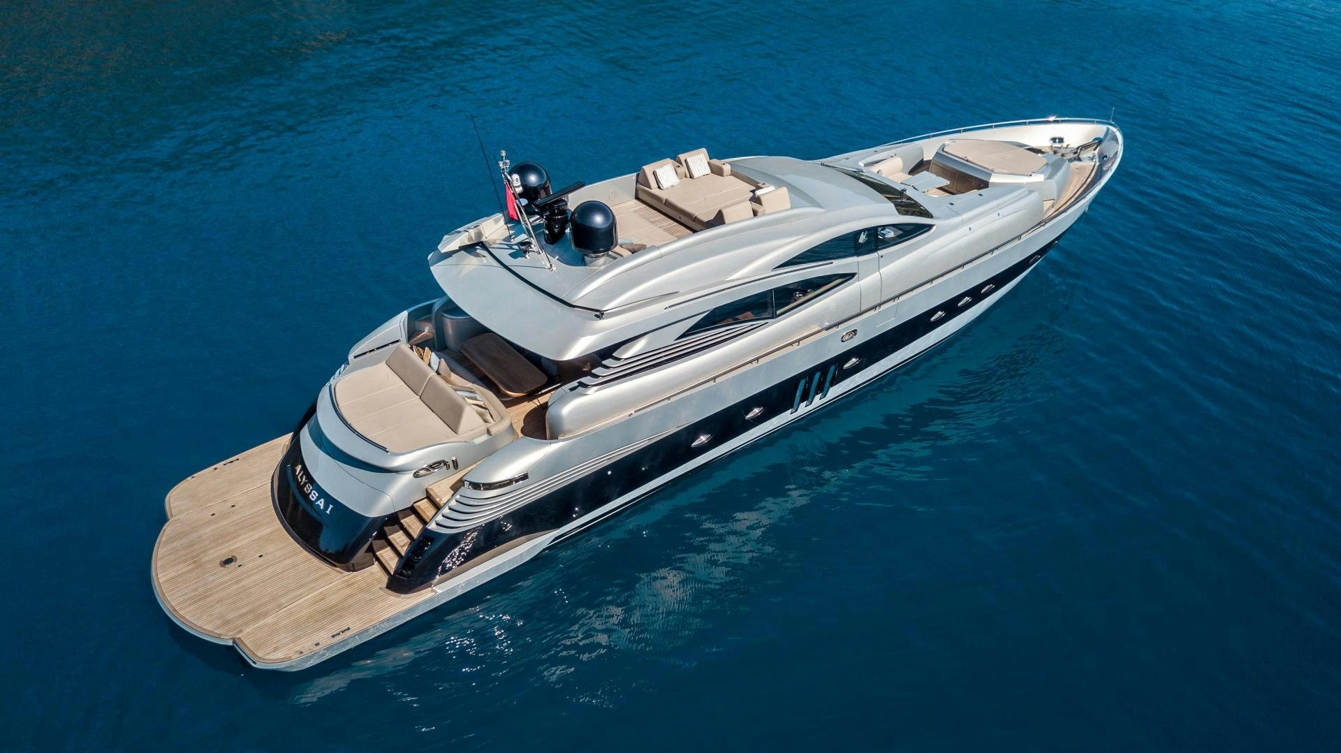 a boat on the water aboard ALYSSA 1 Yacht for Sale