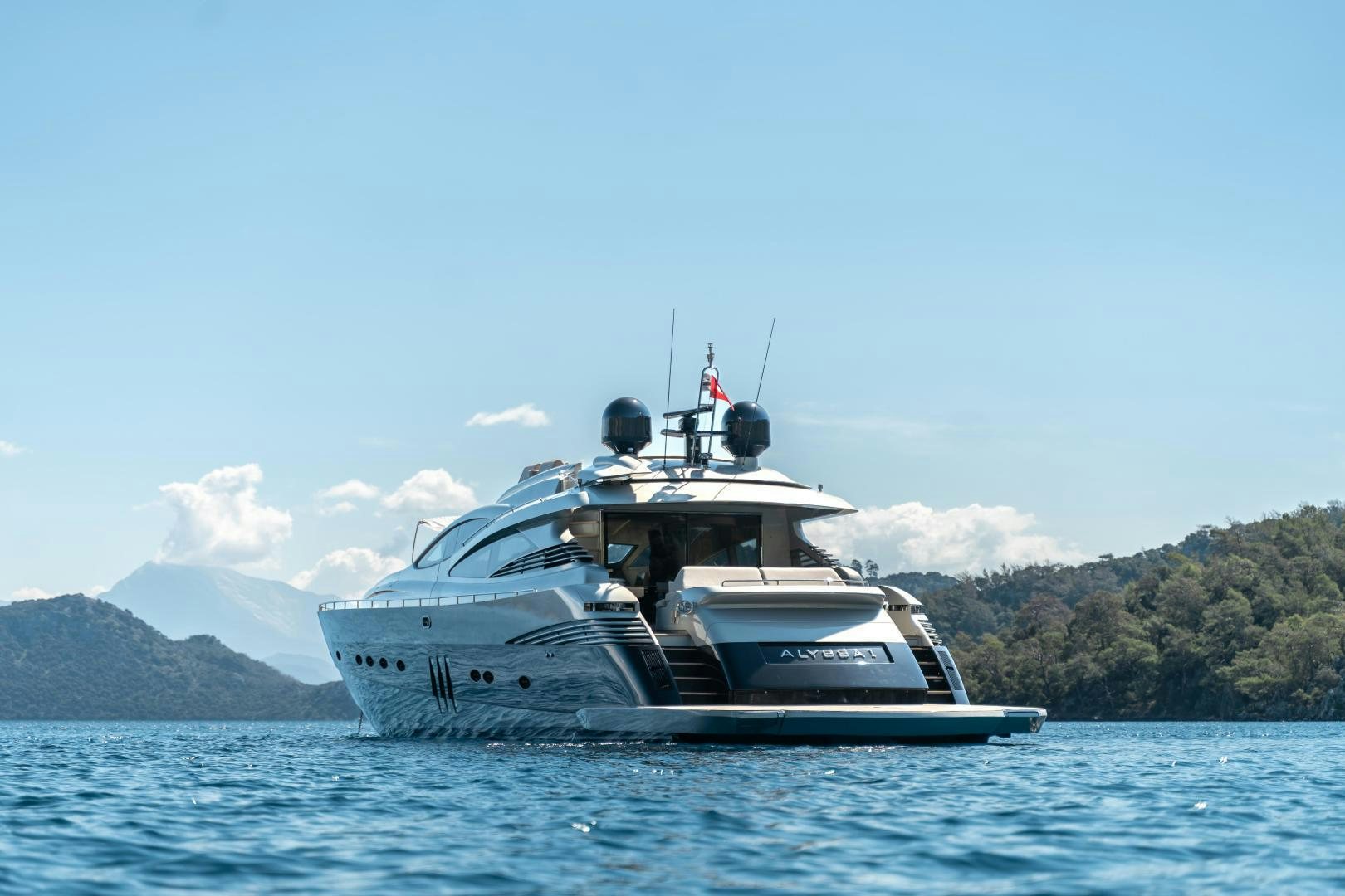 a boat on the water aboard ALYSSA 1 Yacht for Sale