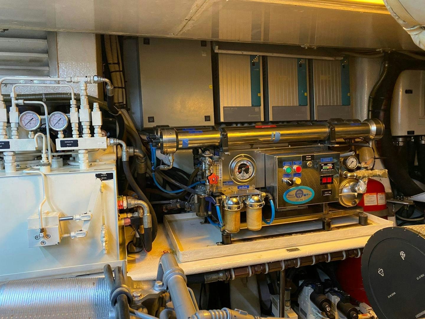 a room with machinery aboard ALYSSA 1 Yacht for Sale
