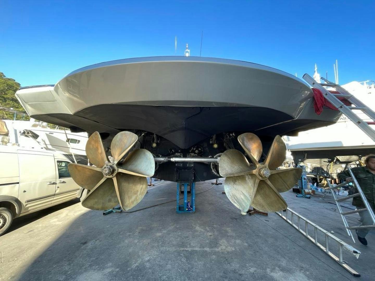 a large airplane with a propeller aboard ALYSSA 1 Yacht for Sale