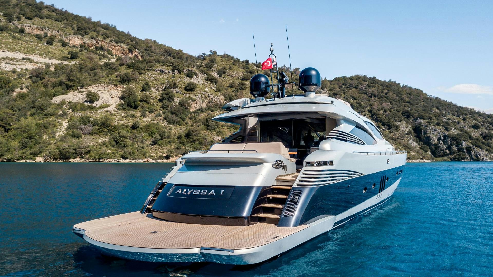 a boat on the water aboard ALYSSA 1 Yacht for Sale