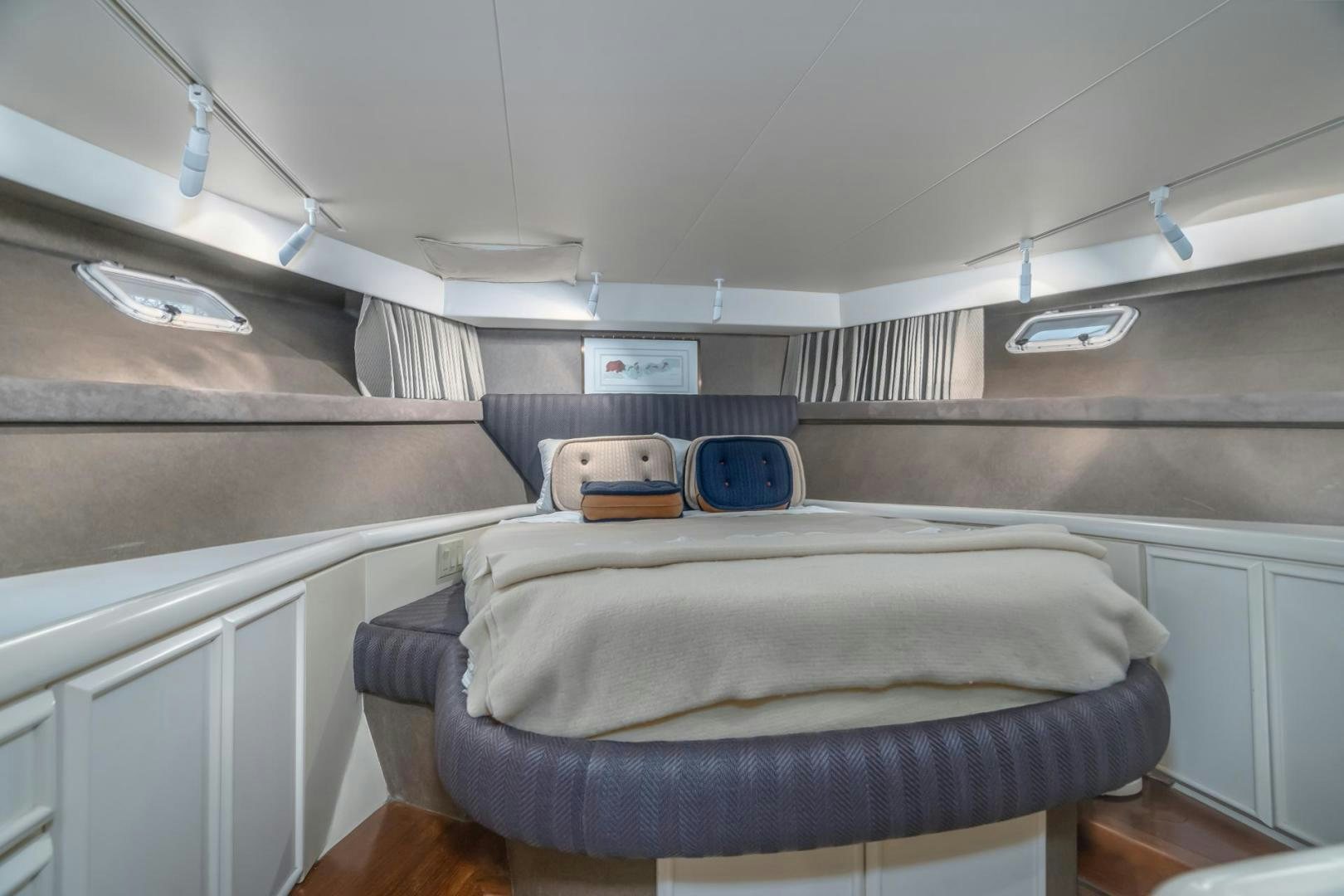 a bed in a room aboard PARAGON Yacht for Sale