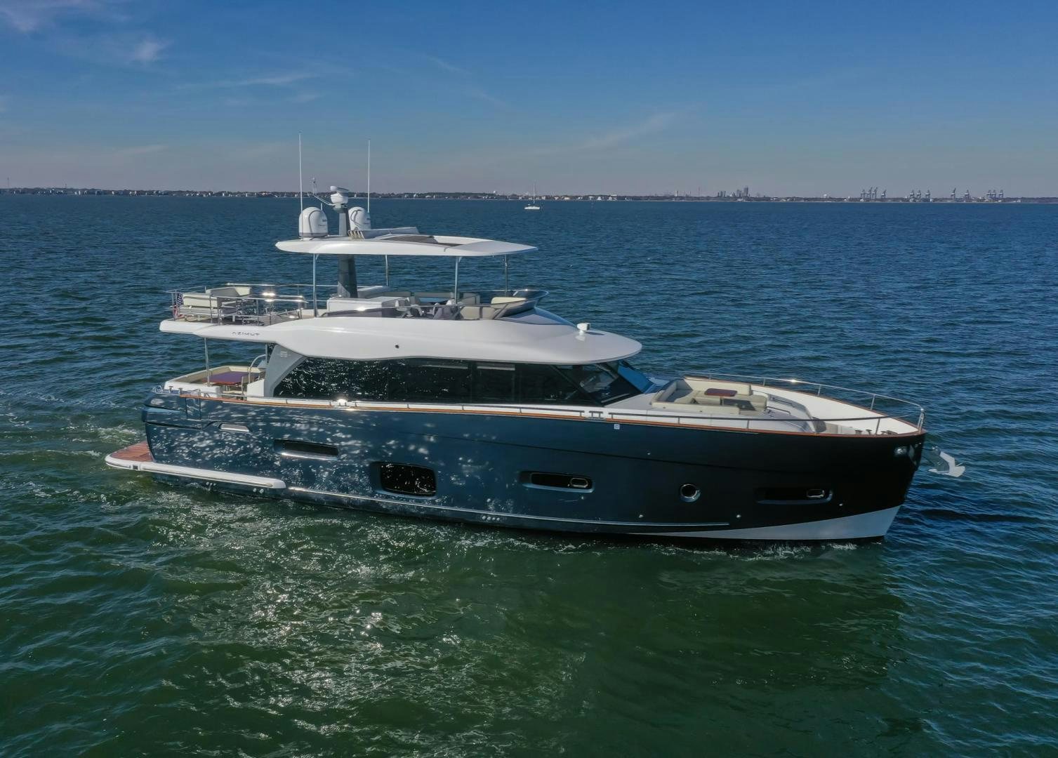 a boat in the water aboard ROY Yacht for Sale