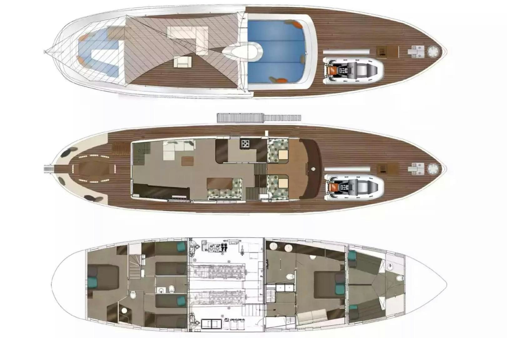 diagram, engineering drawing aboard MONARA Yacht for Sale