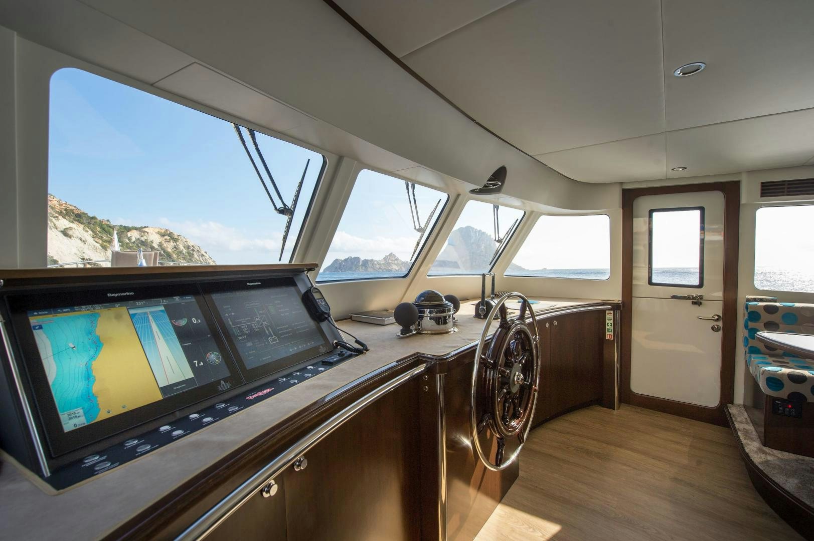 inside of a vehicle aboard MONARA Yacht for Sale