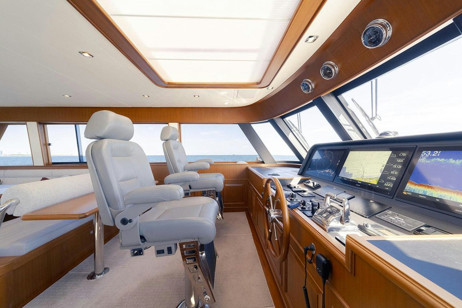 inside of a vehicle with computers aboard PARADISE Yacht for Sale