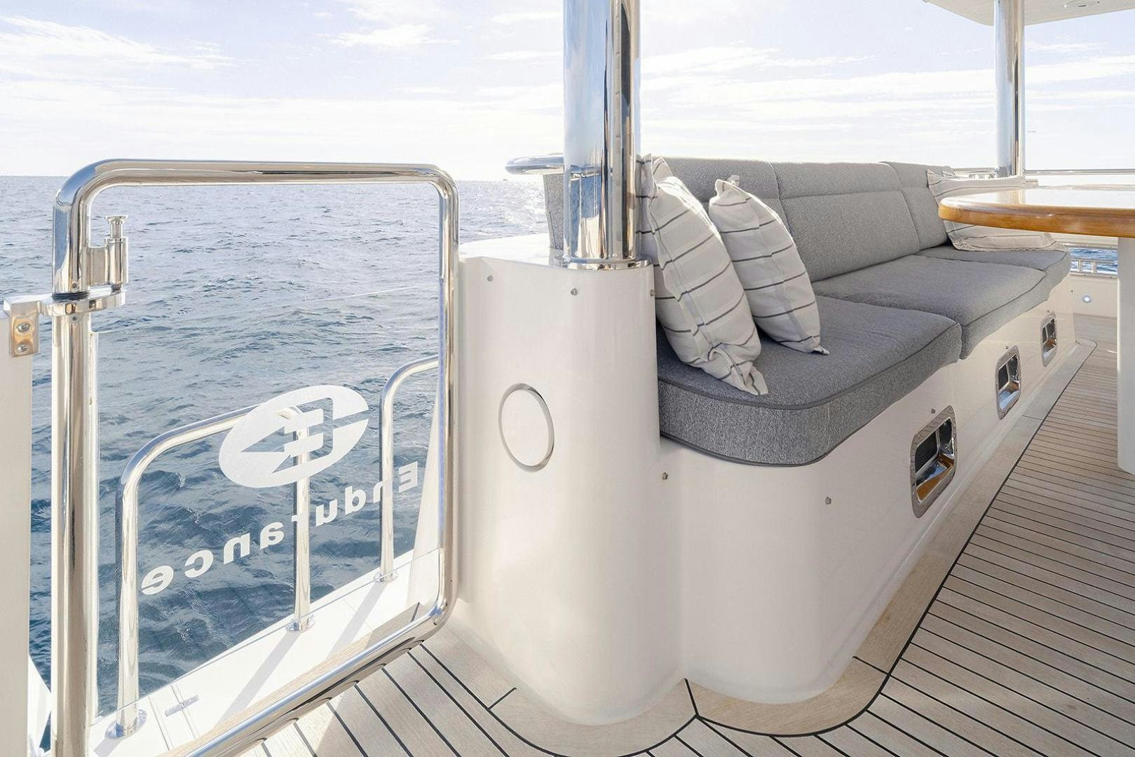 a boat with a seat aboard PARADISE Yacht for Sale