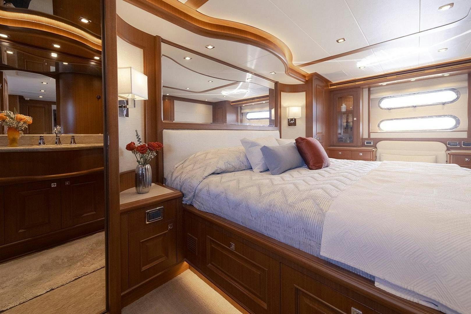 a bed in a room aboard PARADISE Yacht for Sale