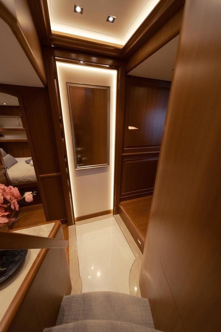 a bathroom with a sink and a mirror aboard PARADISE Yacht for Sale