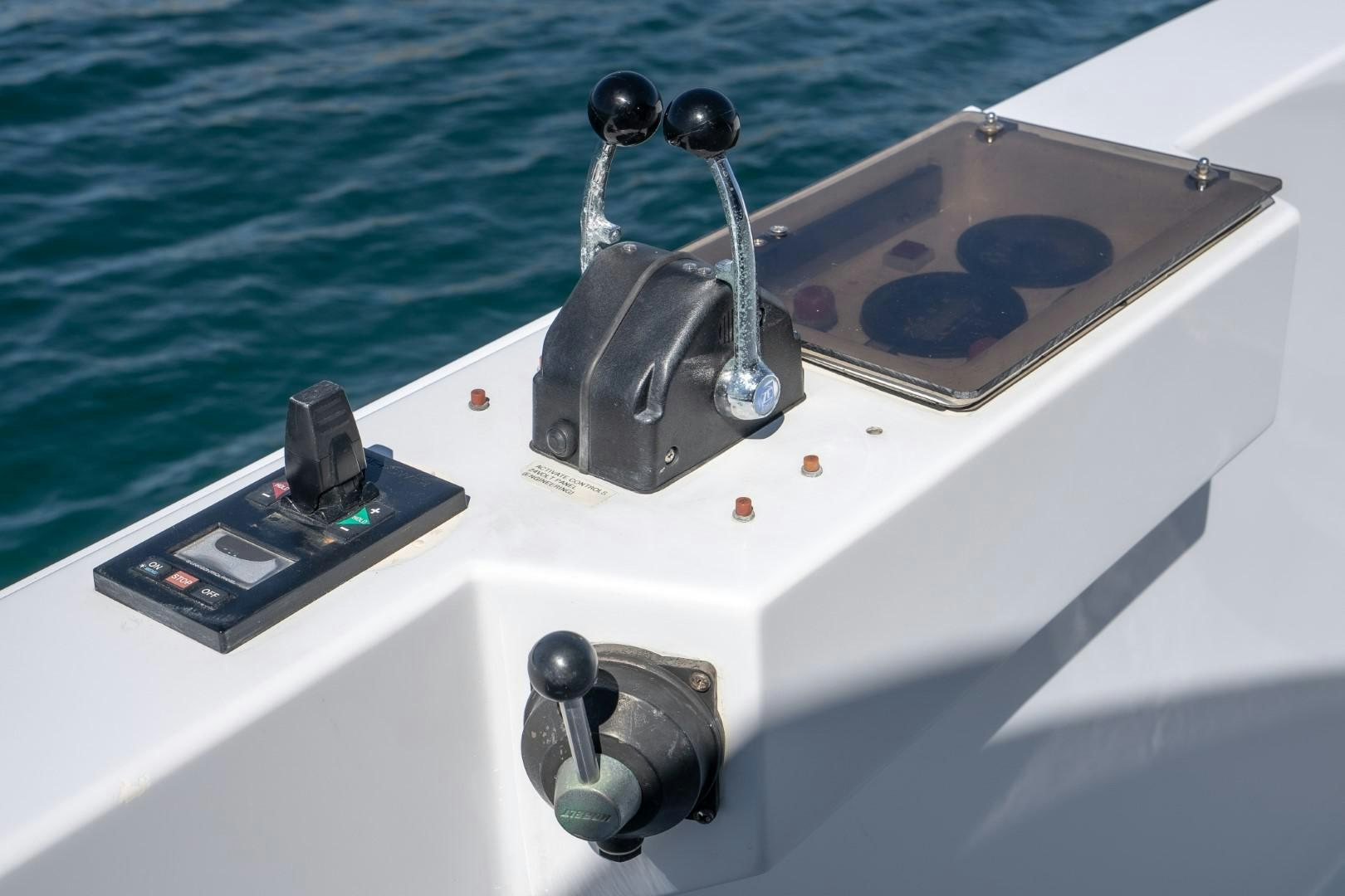 a boat with a key chain aboard AFTERGLOW Yacht for Sale