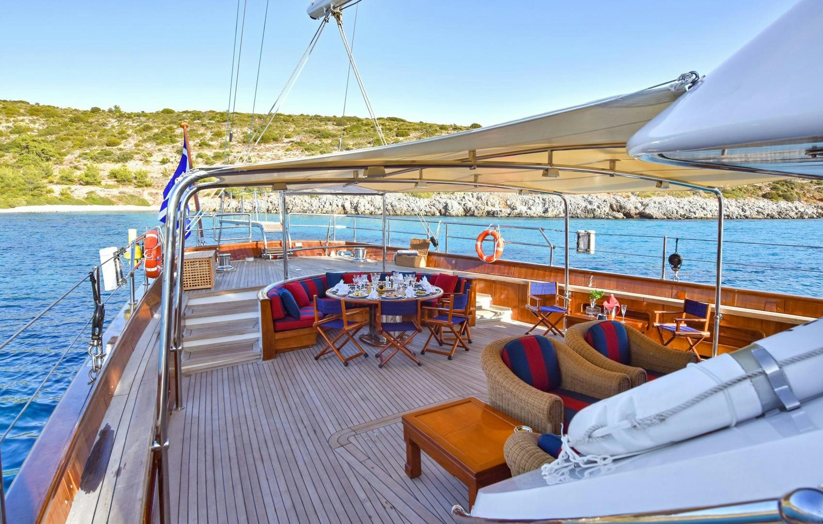 a boat on the water aboard TAMARITA Yacht for Sale