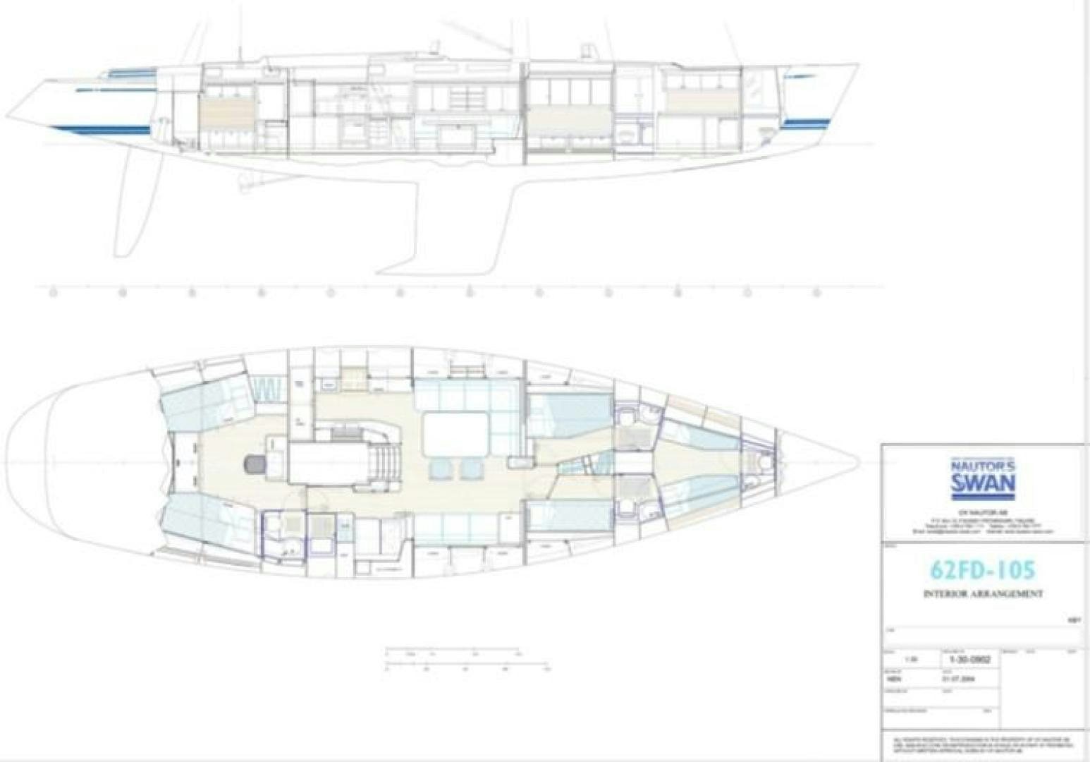 diagram, engineering drawing aboard INDIGO VII Yacht for Sale