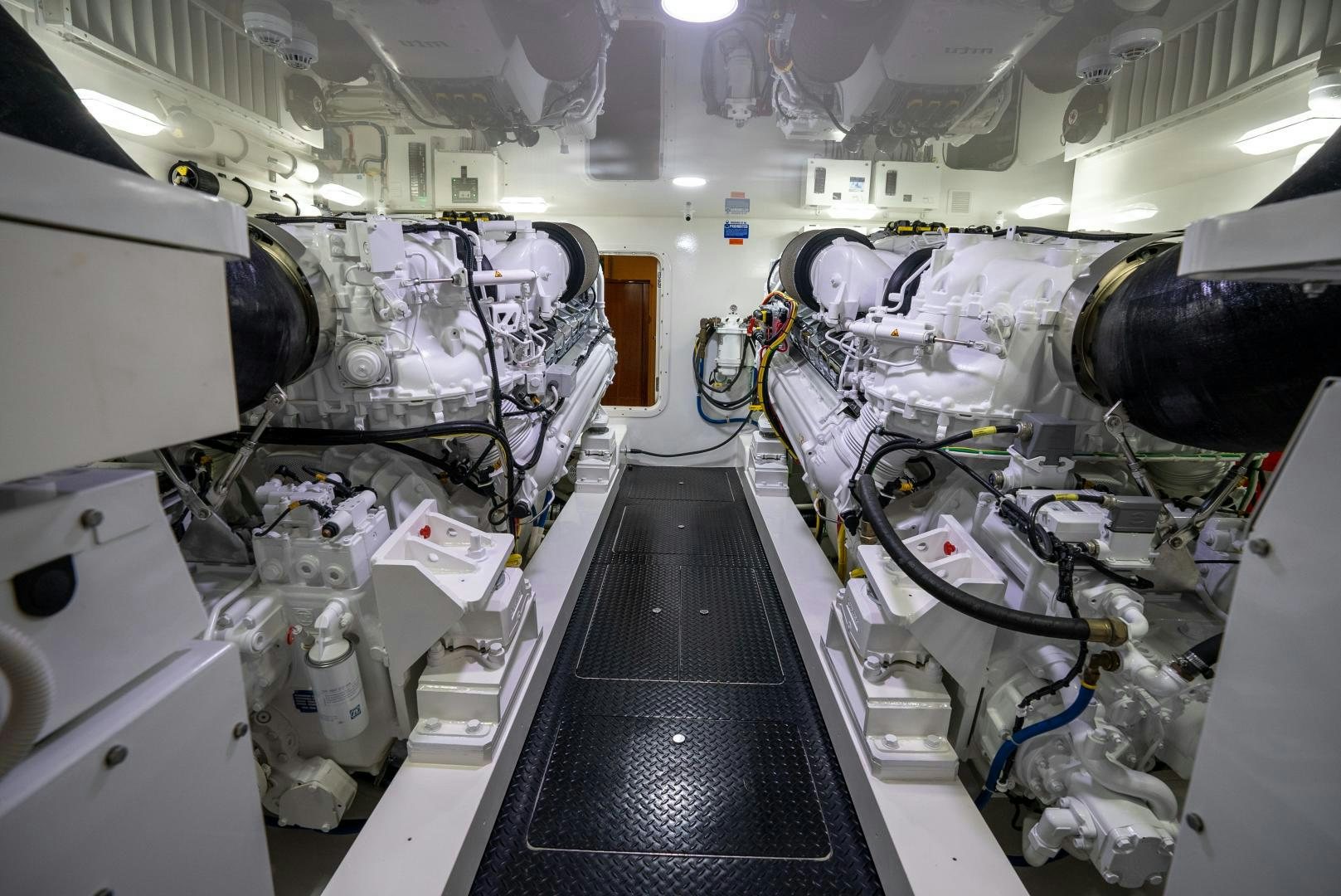 a room with machinery aboard Leslie Ann Yacht for Sale