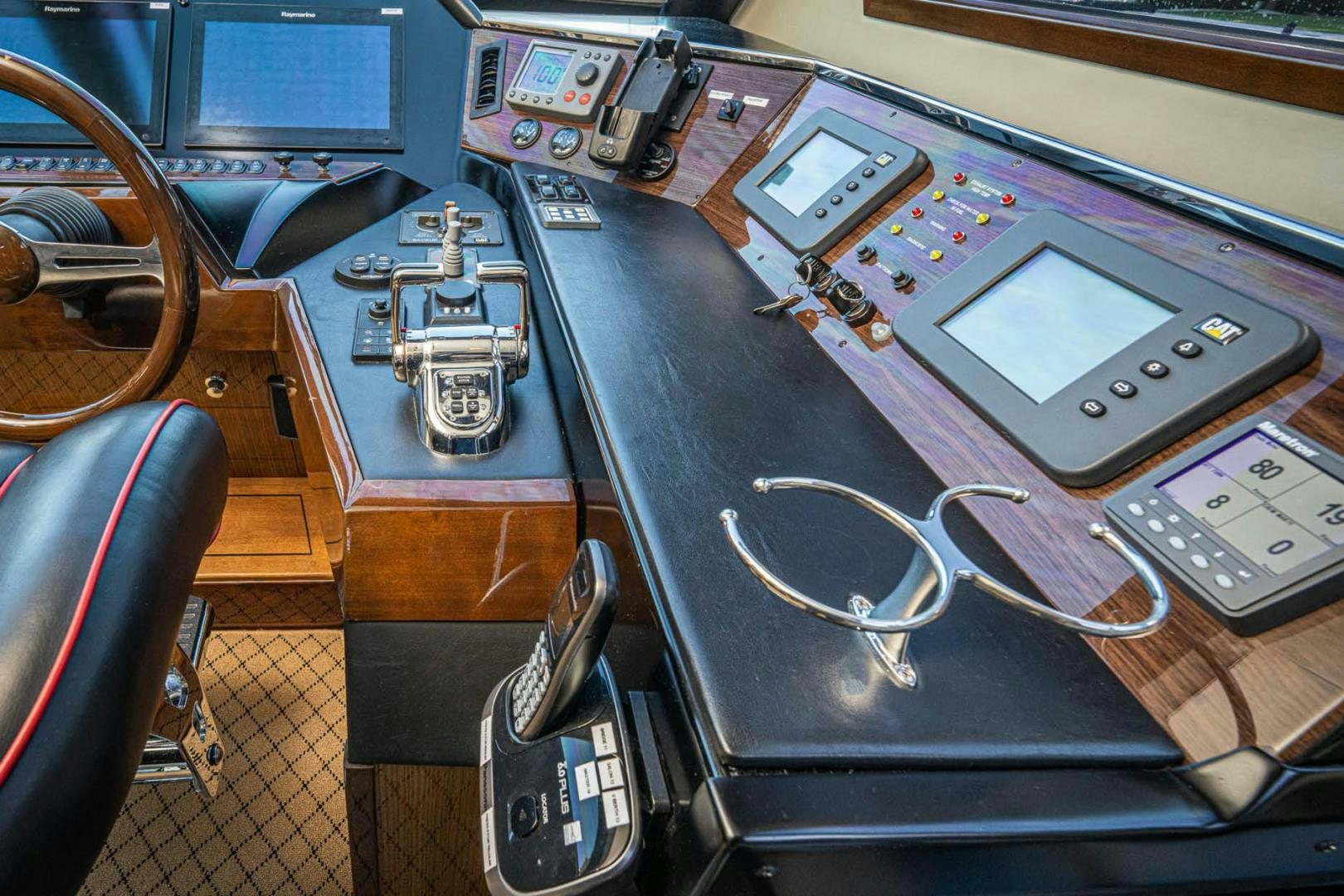 a car with many electronics aboard AWAKEN Yacht for Sale