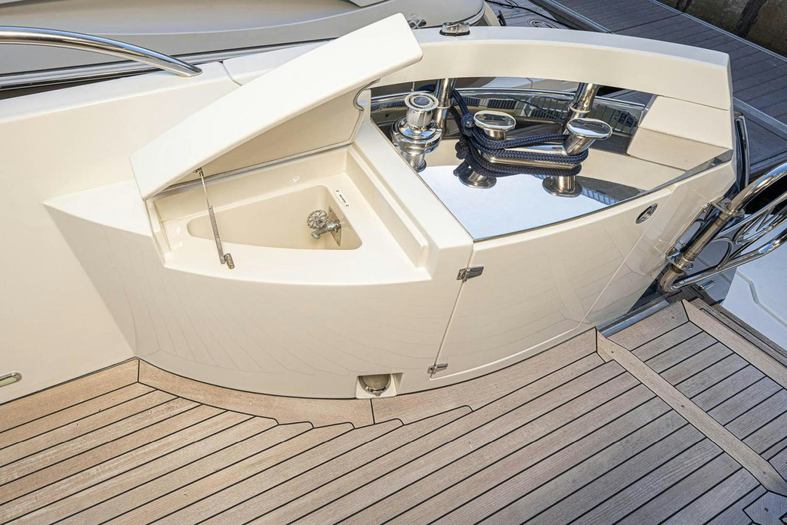 a sink in a kitchen aboard AWAKEN Yacht for Sale