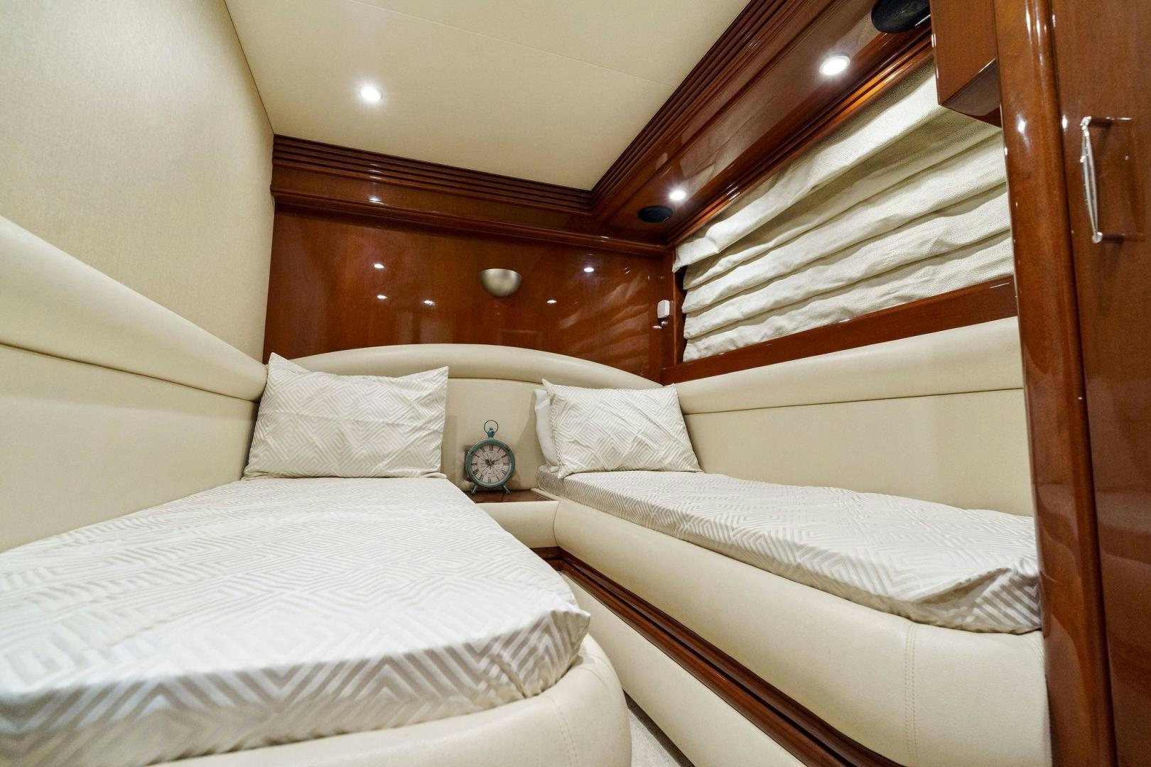 a couple of beds in a room aboard LA BELLA VITA Yacht for Sale