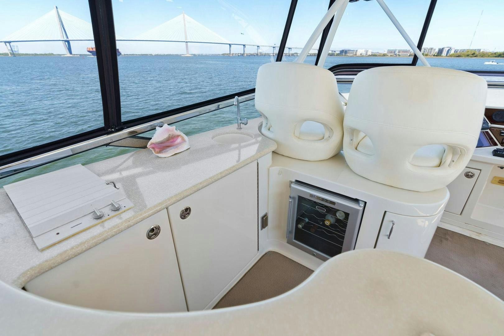 a boat with a large white pot on the front aboard LA BELLA VITA Yacht for Sale
