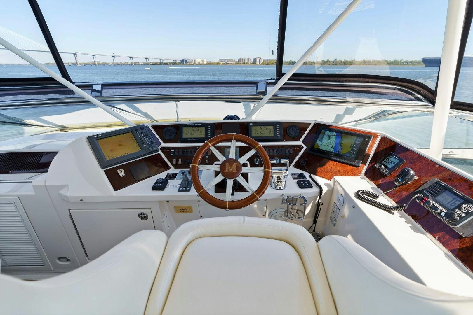 the inside of a cockpit aboard LA BELLA VITA Yacht for Sale