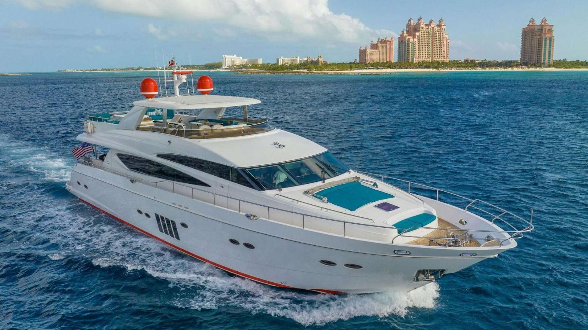 a white yacht on the water aboard 21 SEA SANDS Yacht for Sale