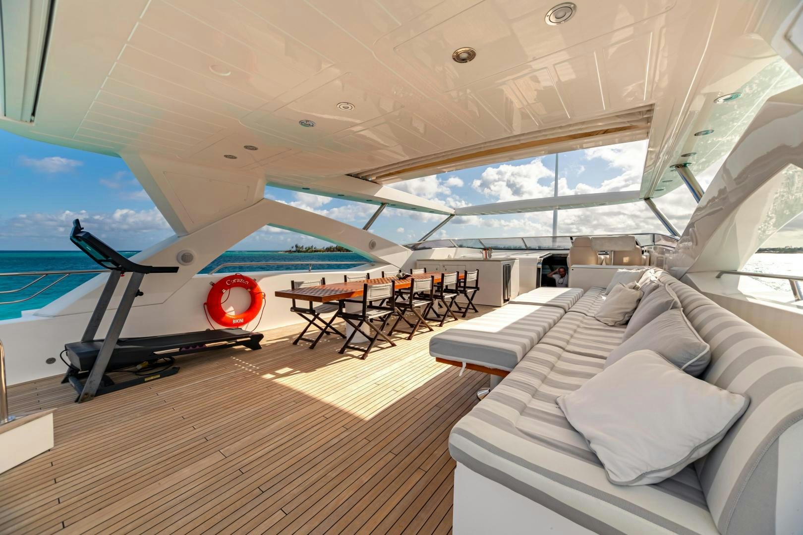 inside of a plane aboard CORAZON Yacht for Sale