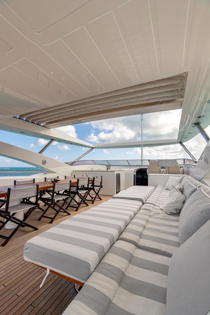 inside of a tent aboard CORAZON Yacht for Sale