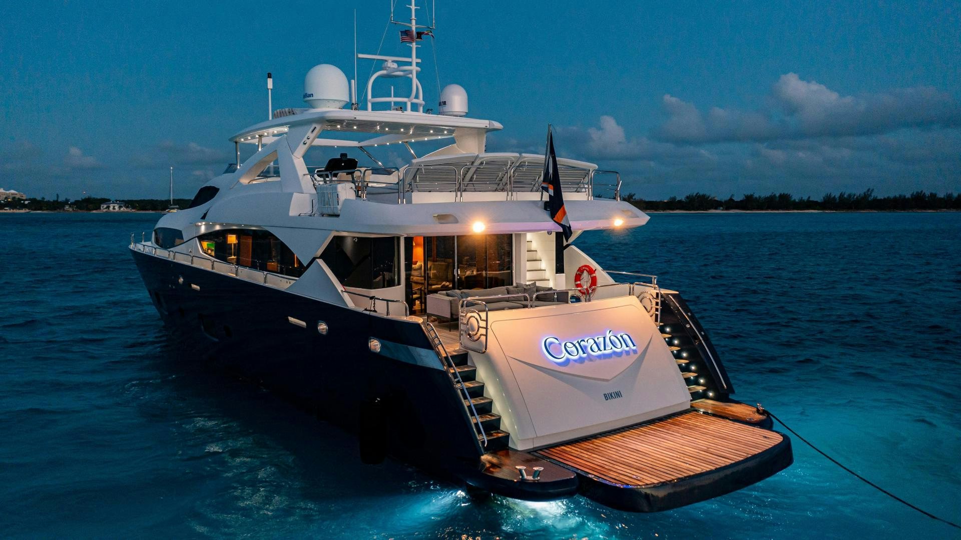 a boat on the water aboard CORAZON Yacht for Sale