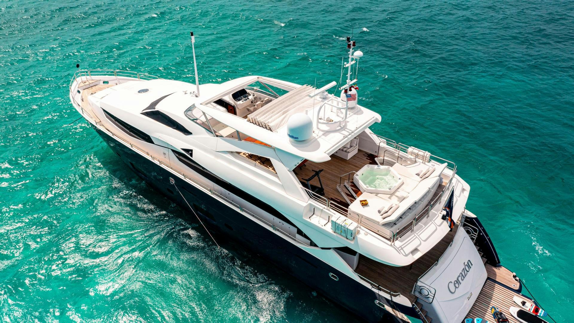 a boat on the water aboard CORAZON Yacht for Sale