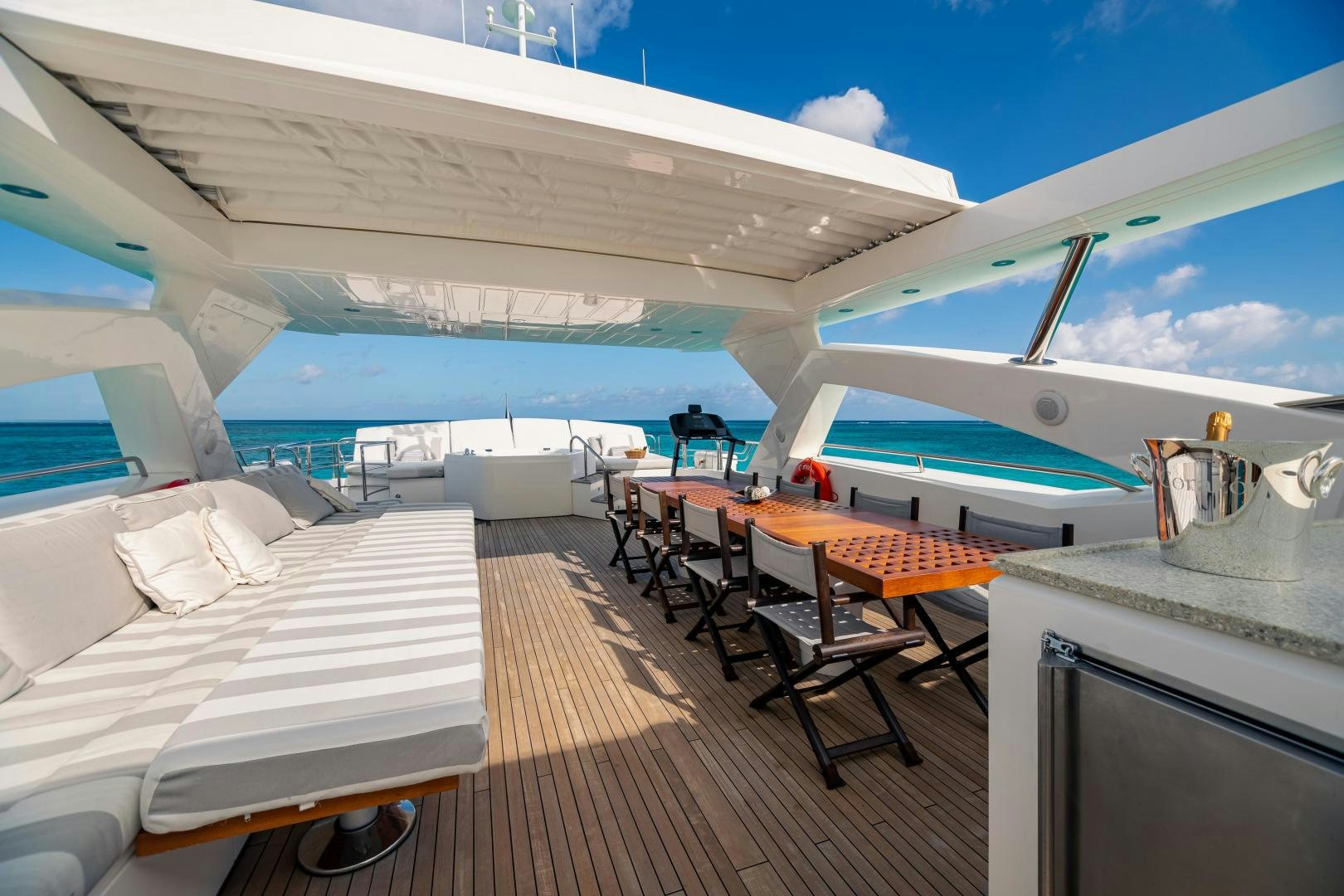 a deck of a boat aboard CORAZON Yacht for Sale