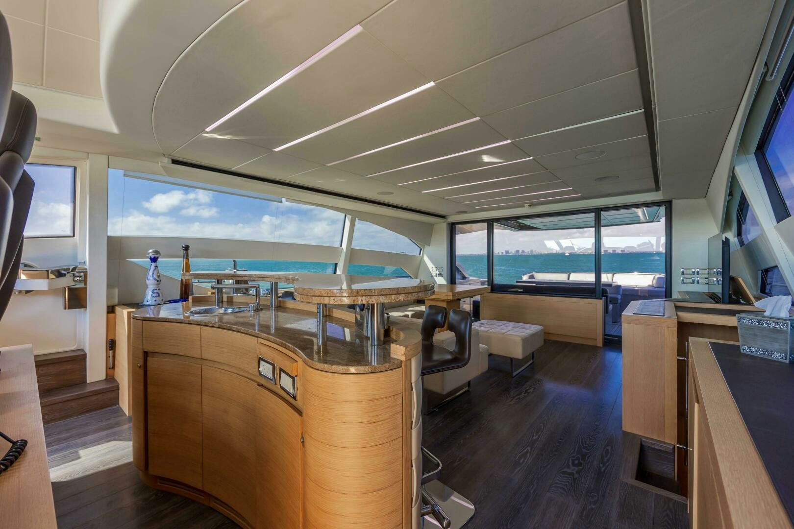 inside of a building with a large window and a large window aboard MILAGROS Yacht for Sale