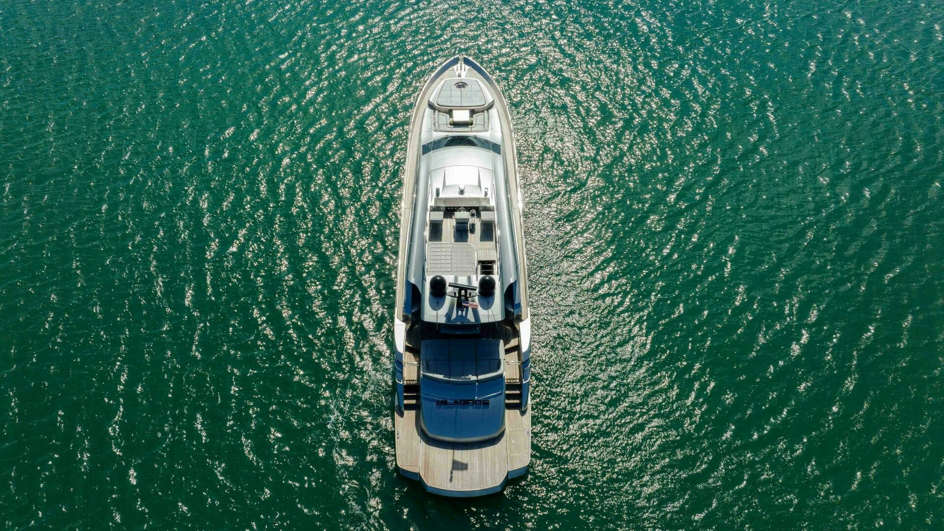 a ship in the water aboard MILAGROS Yacht for Sale