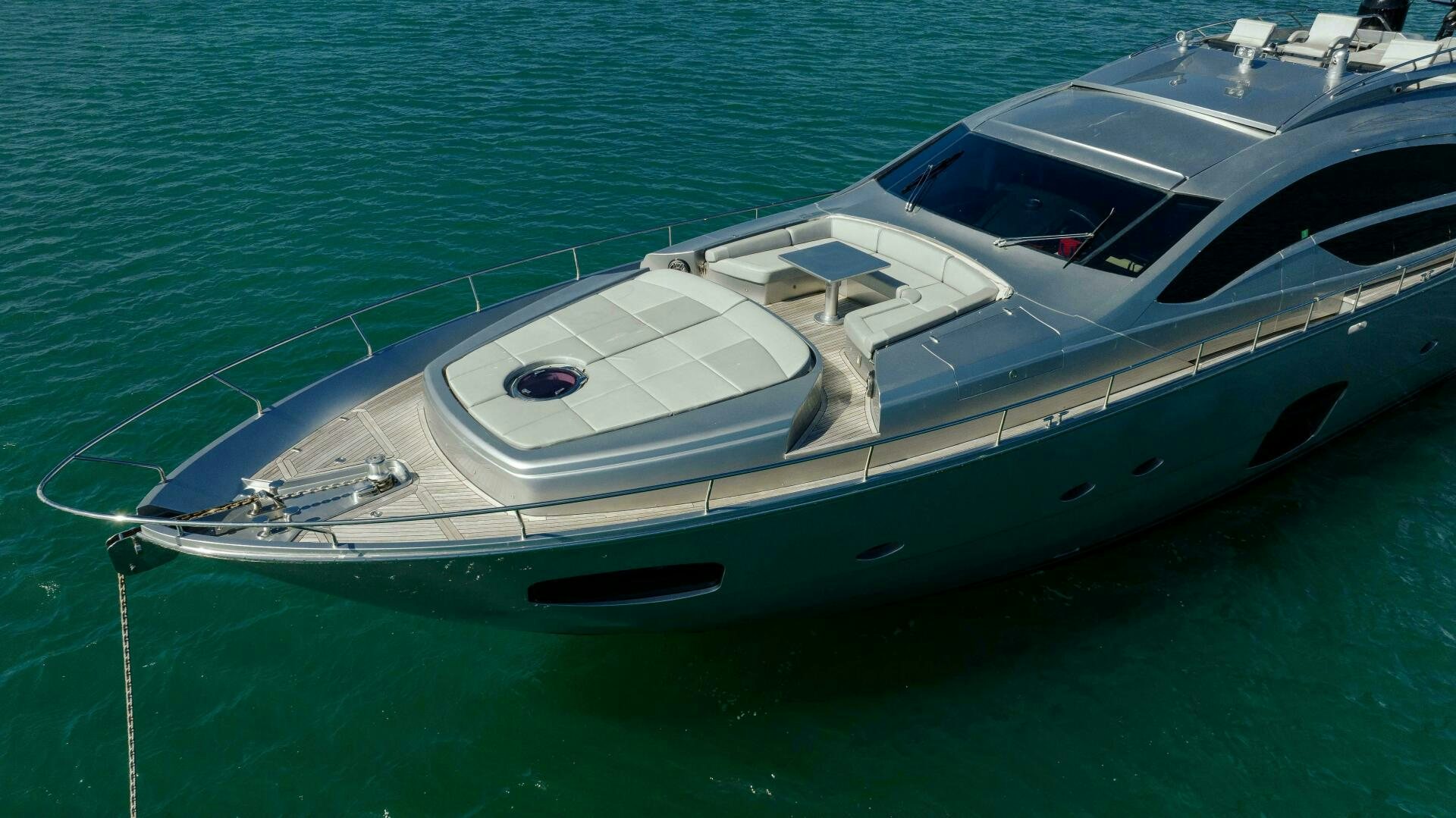 a white boat on the water aboard MILAGROS Yacht for Sale
