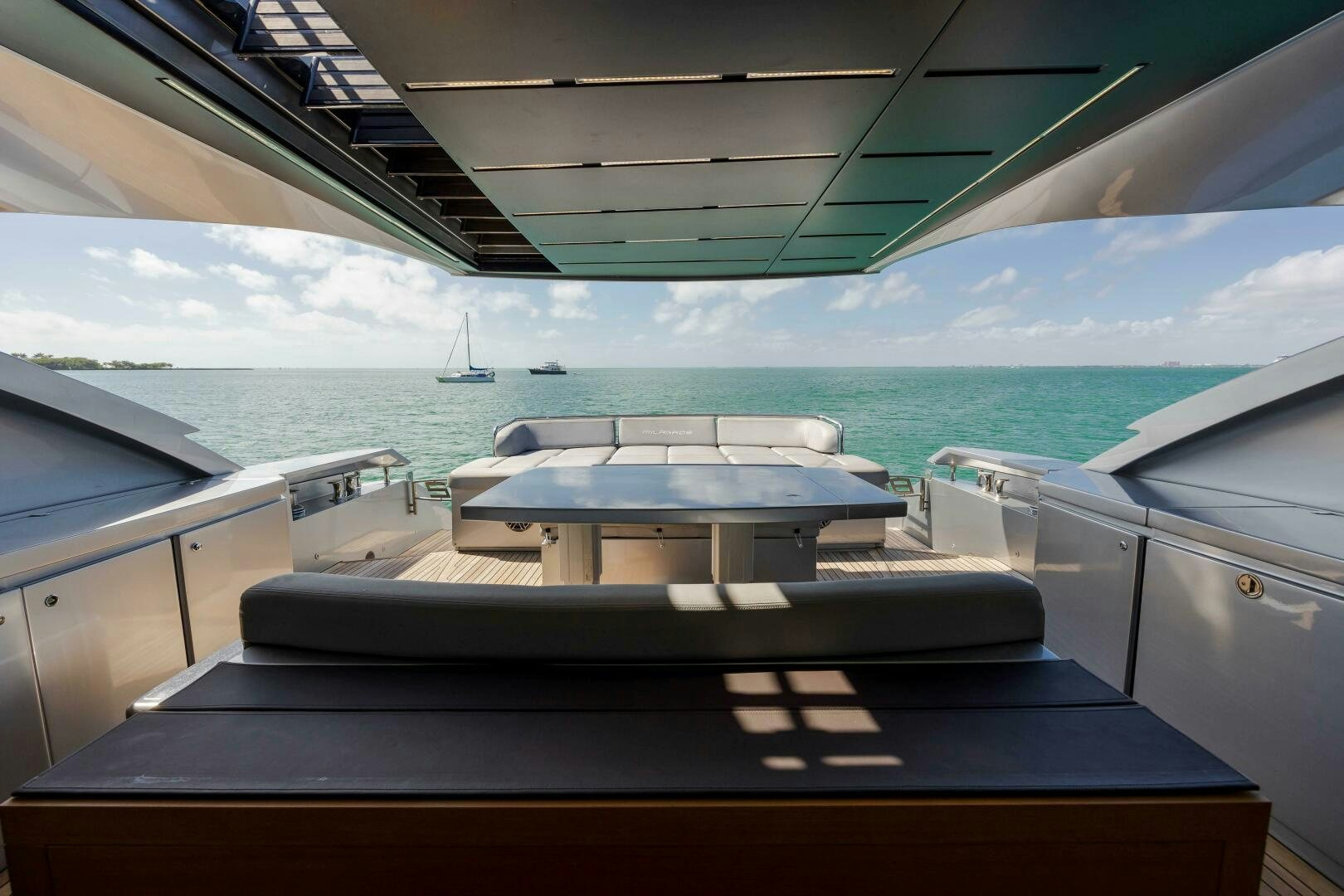 a boat on the water aboard MILAGROS Yacht for Sale