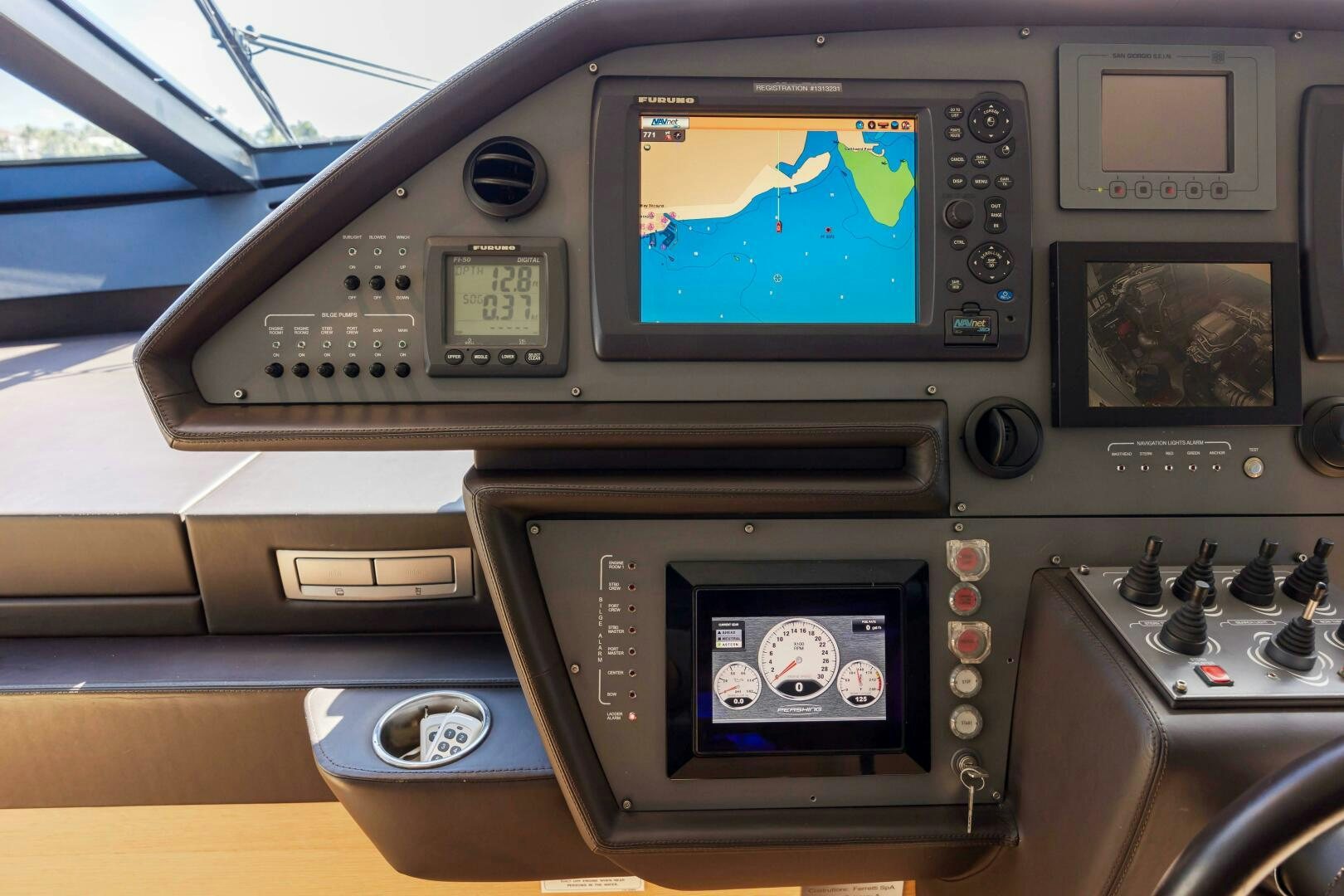 a control panel of a plane aboard MILAGROS Yacht for Sale
