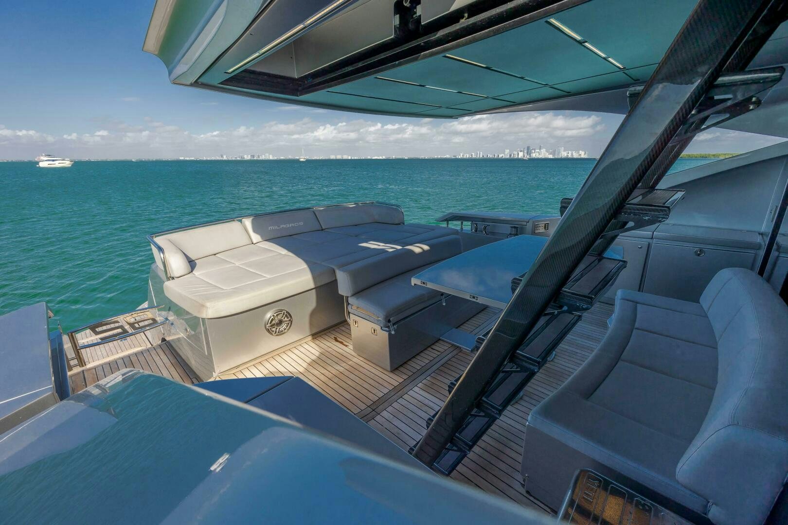 a boat on the water aboard MILAGROS Yacht for Sale