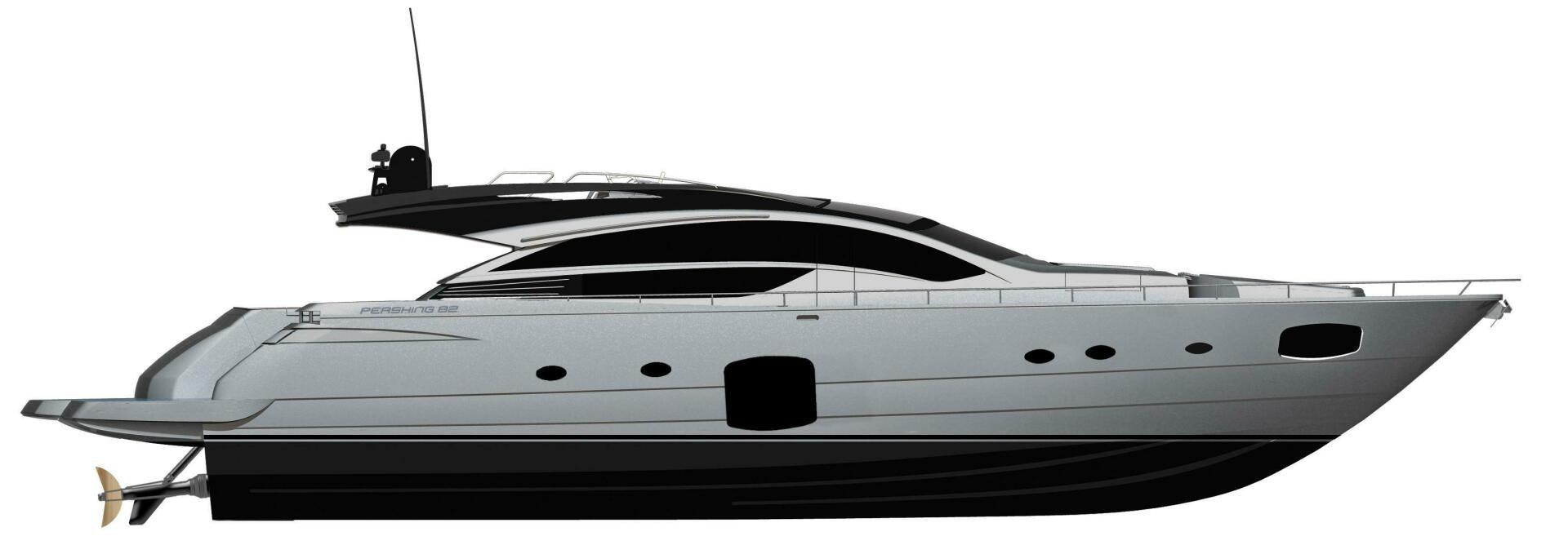 a white and black yacht aboard MILAGROS Yacht for Sale