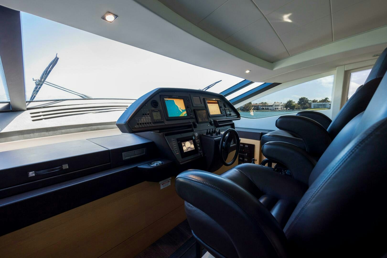 inside of a car aboard MILAGROS Yacht for Sale