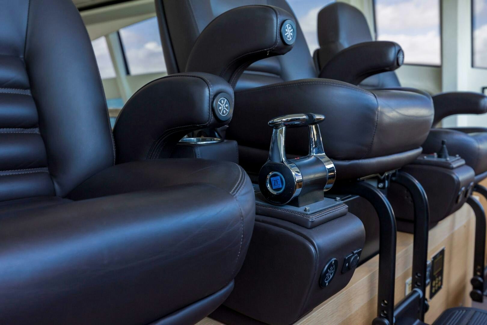 the inside of a car aboard MILAGROS Yacht for Sale