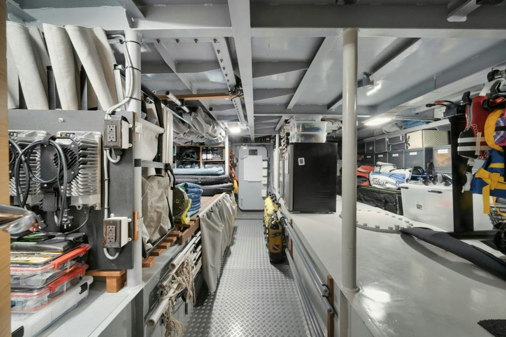 a large room with machinery aboard NANAN SHADOW Yacht for Sale