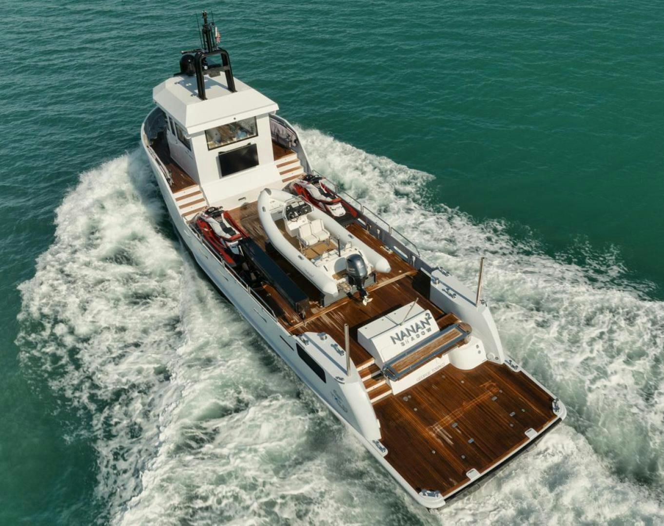 a boat on the water aboard NANAN SHADOW Yacht for Sale