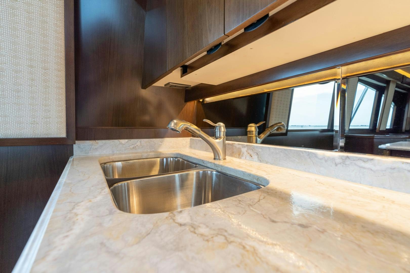 a kitchen sink with a faucet aboard MER SEA SAKES Yacht for Sale