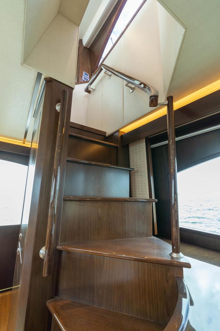 a wooden cabinet with a metal frame aboard MER SEA SAKES Yacht for Sale