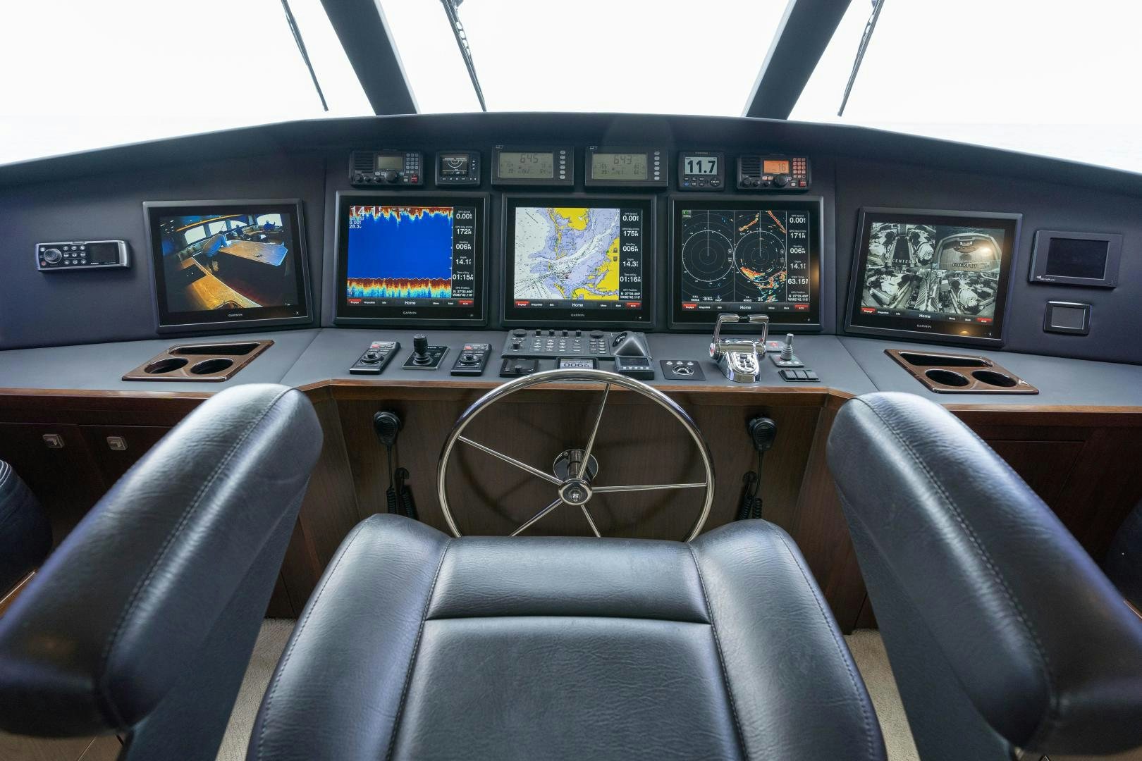 inside of a vehicle with many screens aboard MER SEA SAKES Yacht for Sale