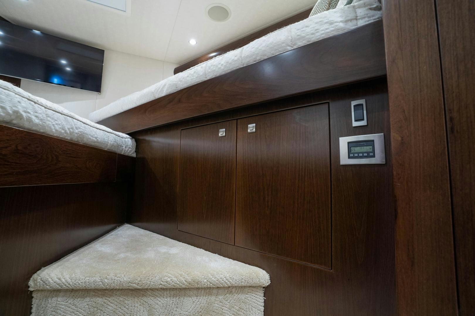 a bed in a room aboard MER SEA SAKES Yacht for Sale