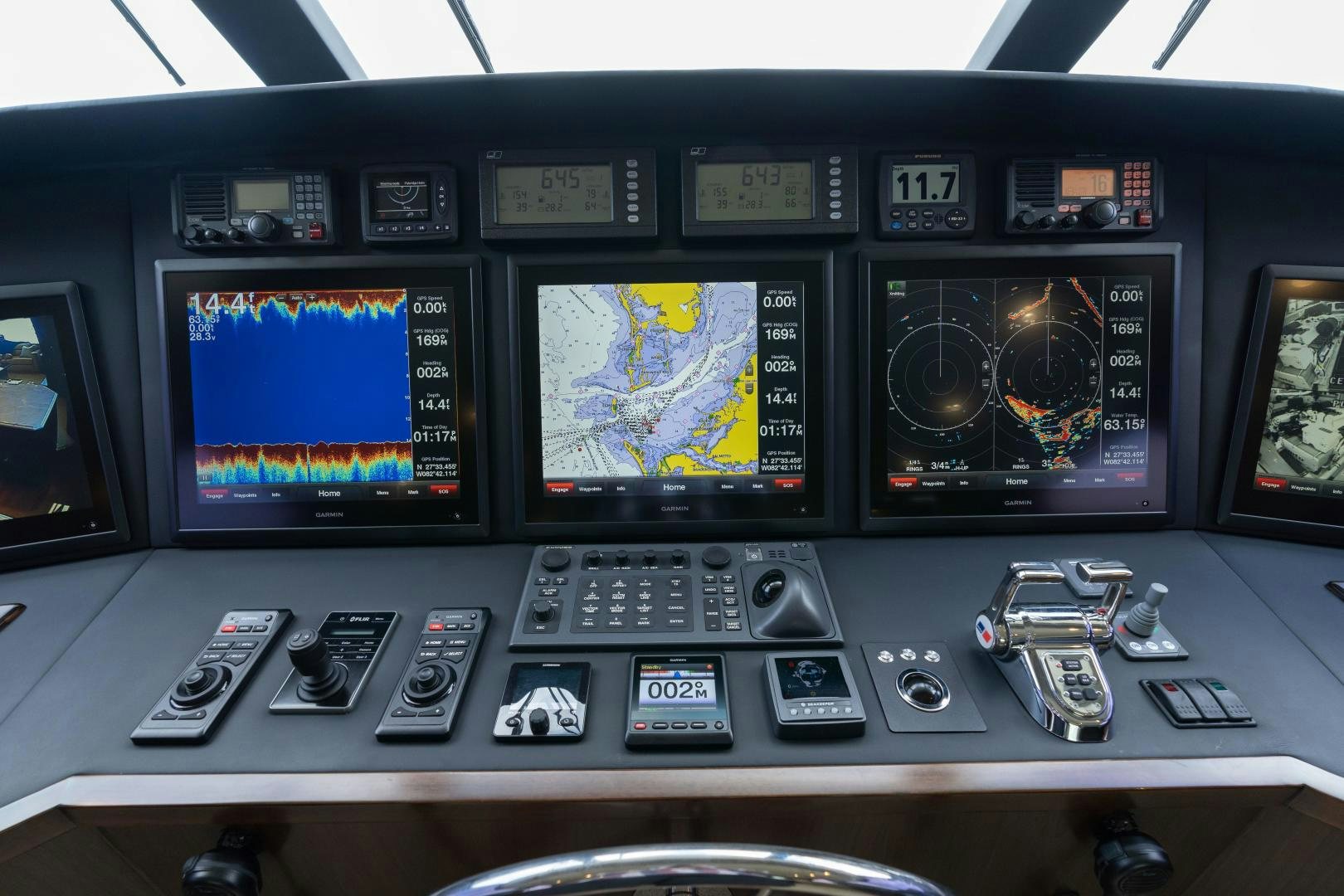 a control panel with many buttons aboard MER SEA SAKES Yacht for Sale