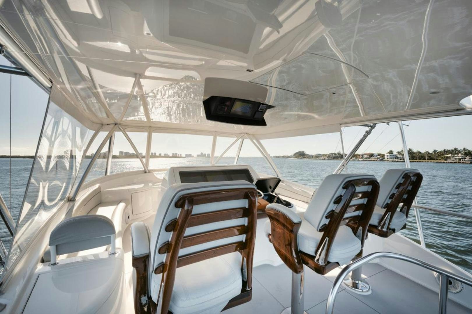 a boat with a screen on the front aboard MADNIC Yacht for Sale