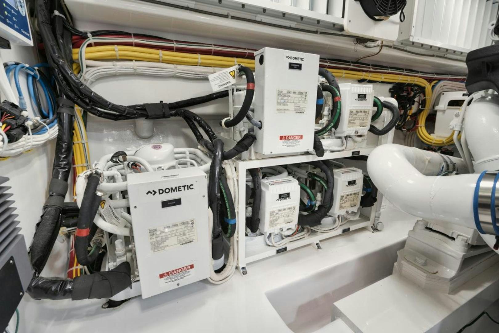 a machine with wires and tubes aboard MADNIC Yacht for Sale