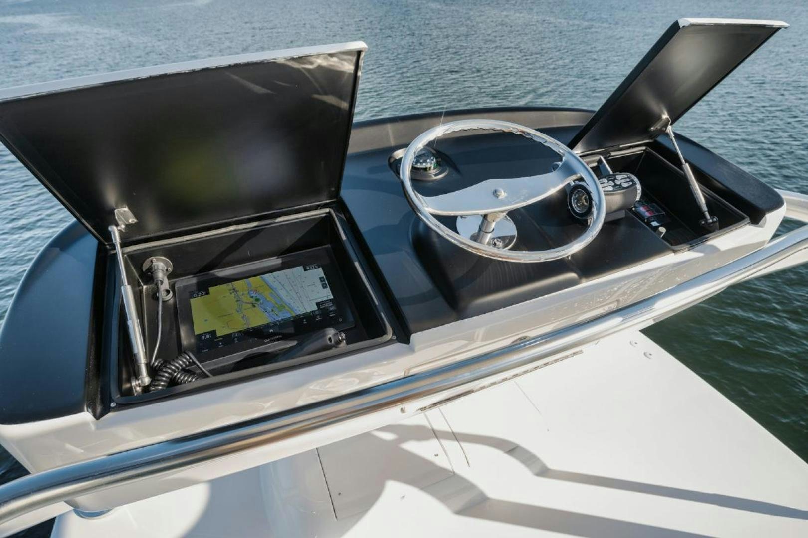 the front of a car aboard MADNIC Yacht for Sale