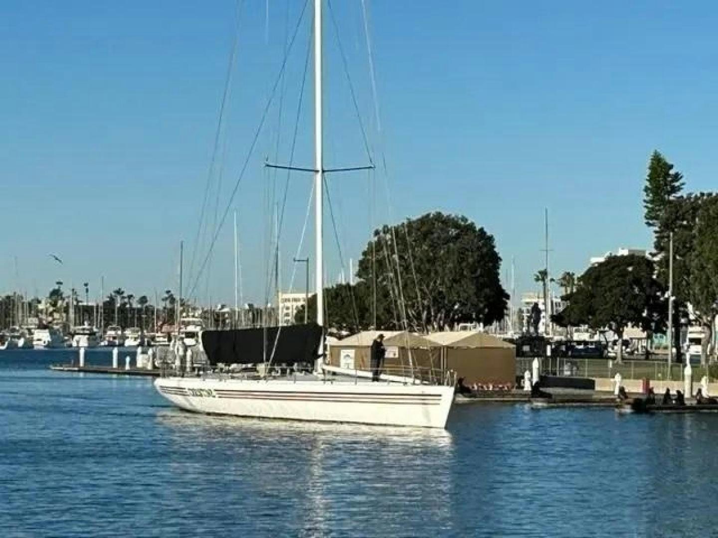 a sailboat in the water aboard CHRISTINE Yacht for Sale