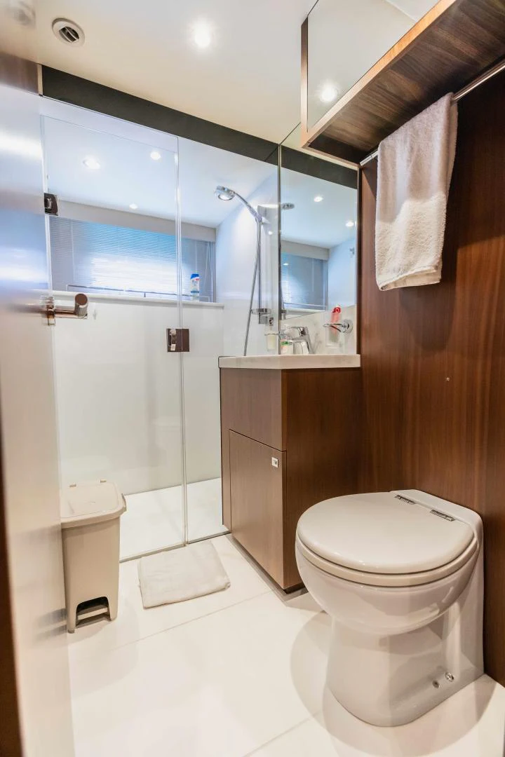 a bathroom with a toilet and sink aboard CAPE COD Yacht for Sale