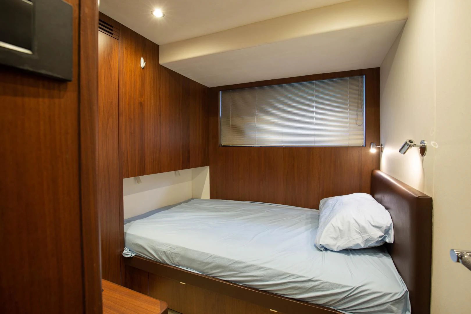 a bed in a room aboard CAPE COD Yacht for Sale